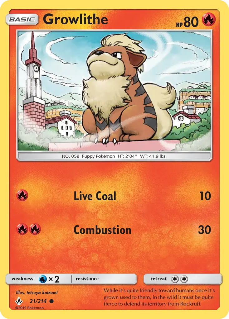 Growlithe, Pokémon card