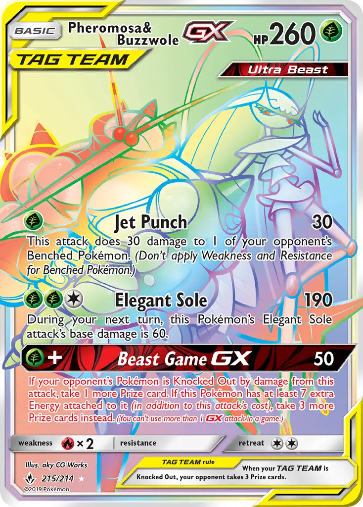 Pheromosa & Buzzwole GX, Pokémon card