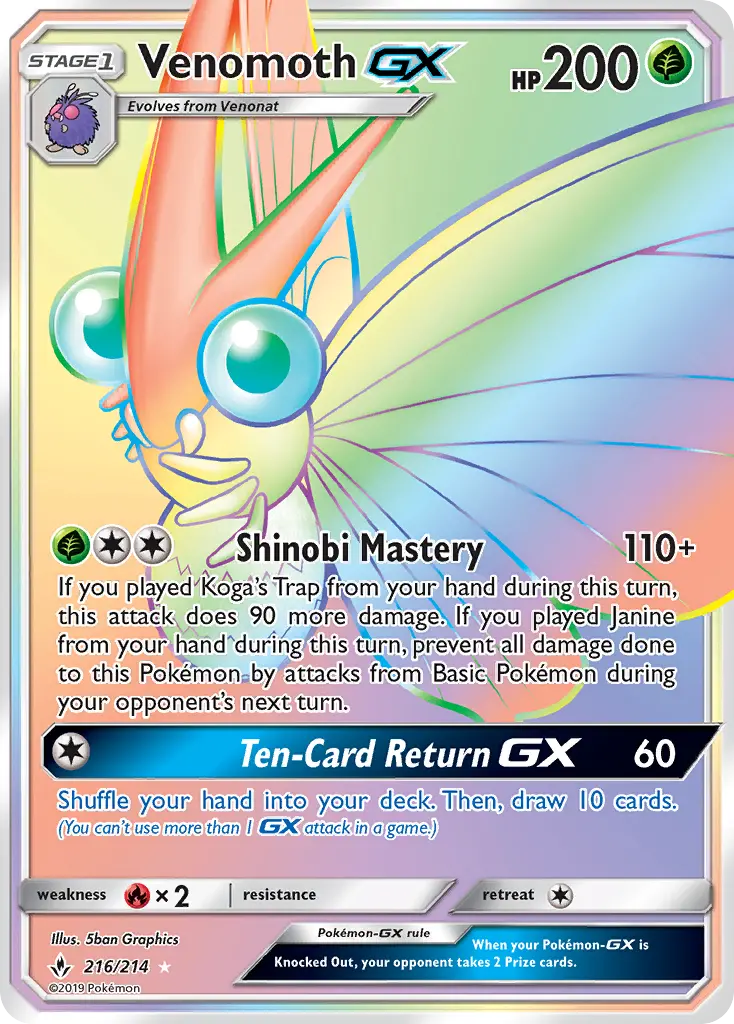 Venomoth GX, Pokémon card