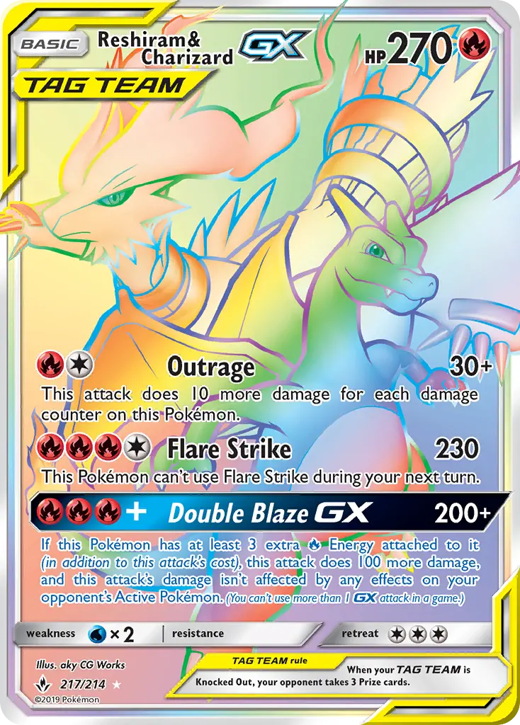 Reshiram & Charizard GX, Pokémon card
