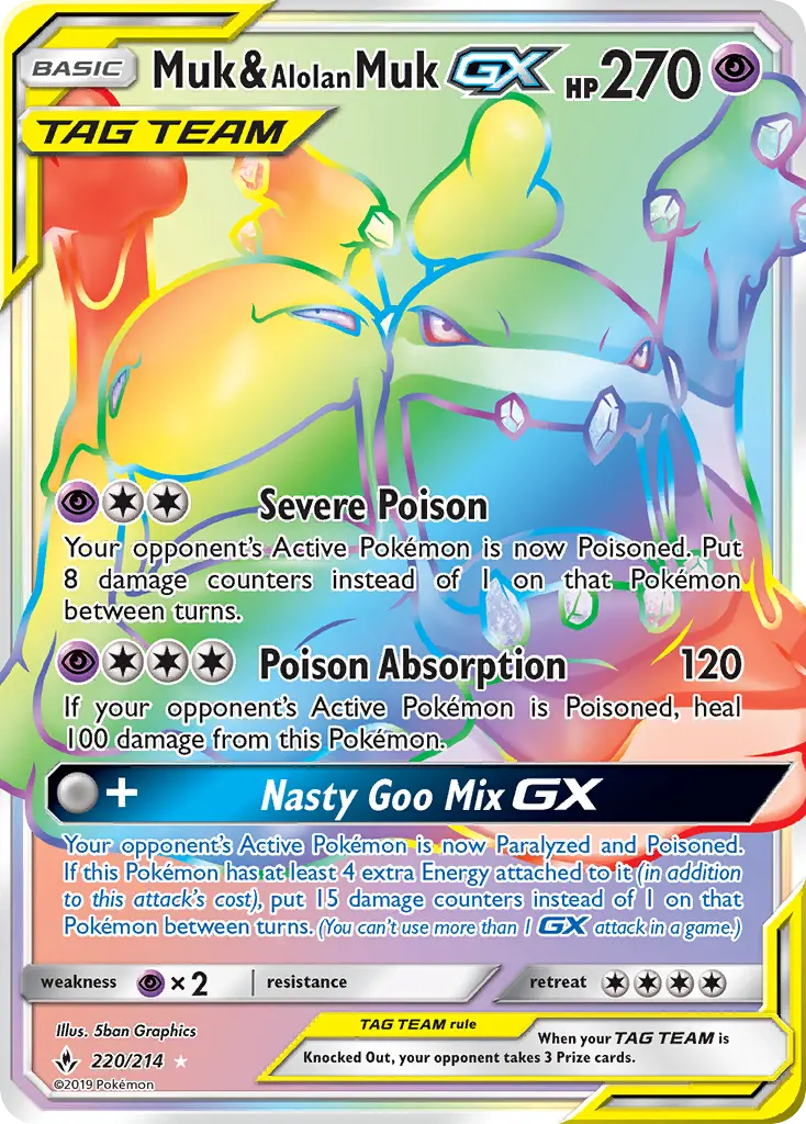 Muk & Alolan Muk GX, Pokémon card