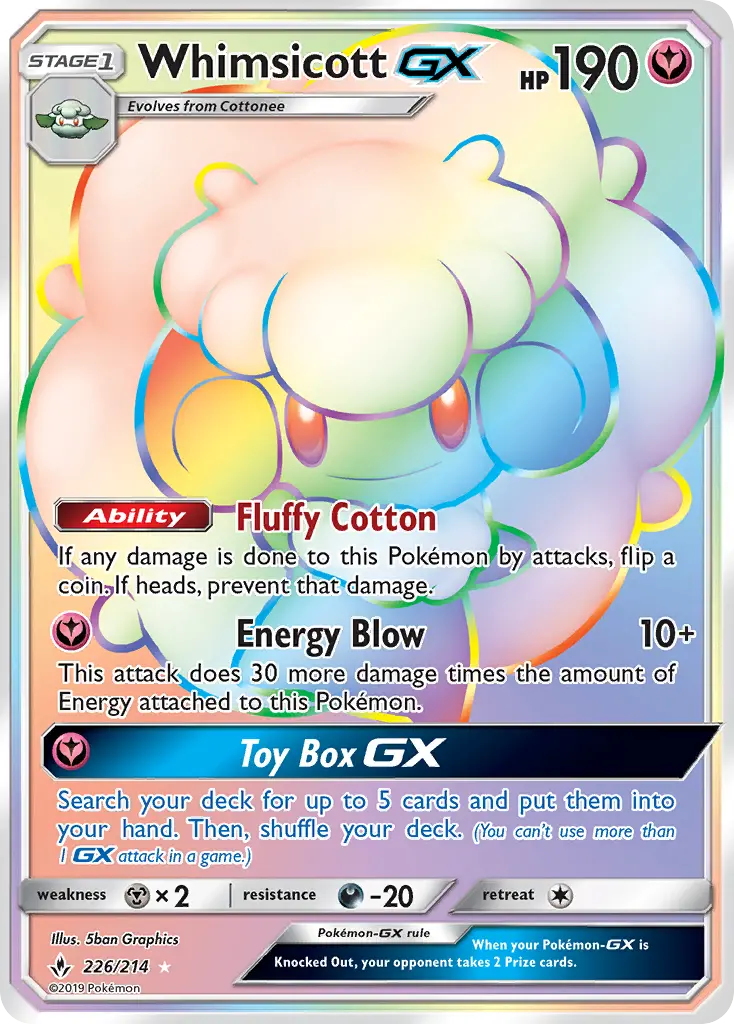 Whimsicott GX, Pokémon card