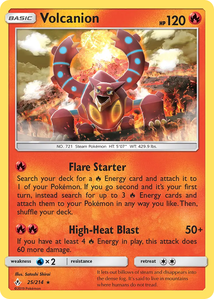 Volcanion, Pokémon card