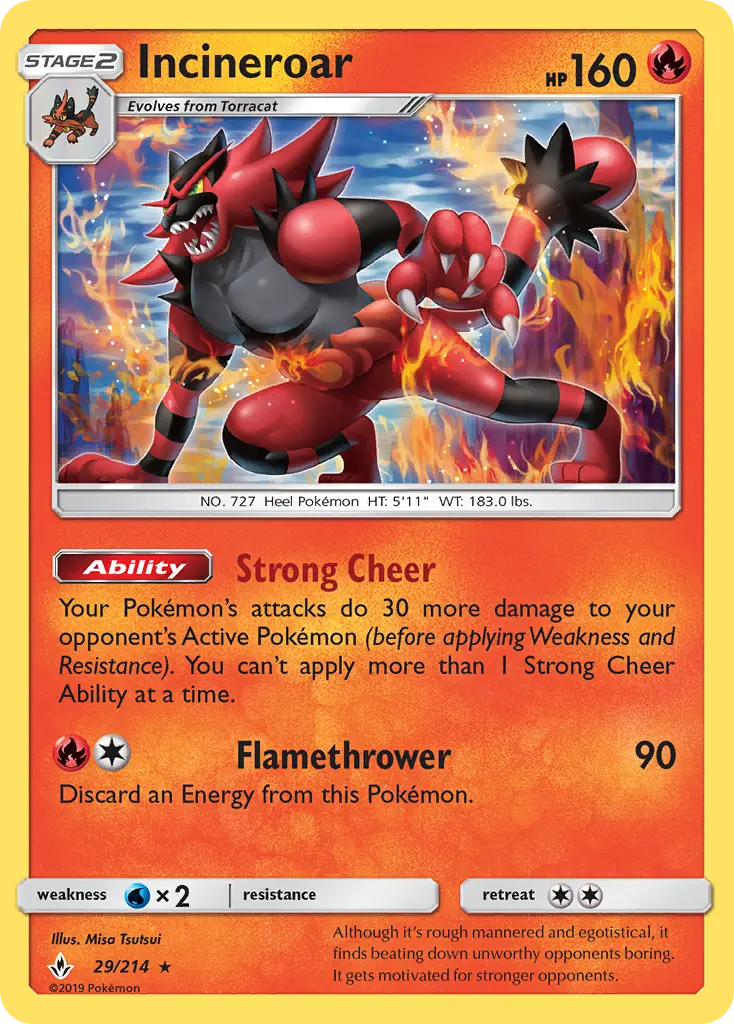 Incineroar, Pokémon card