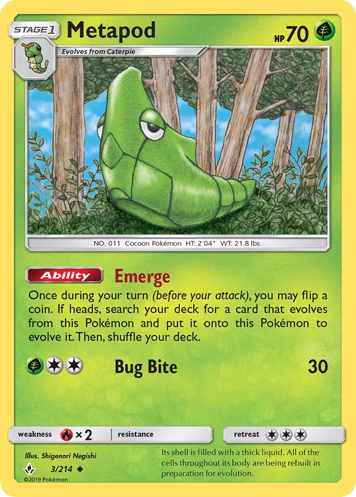 Metapod, Pokémon card