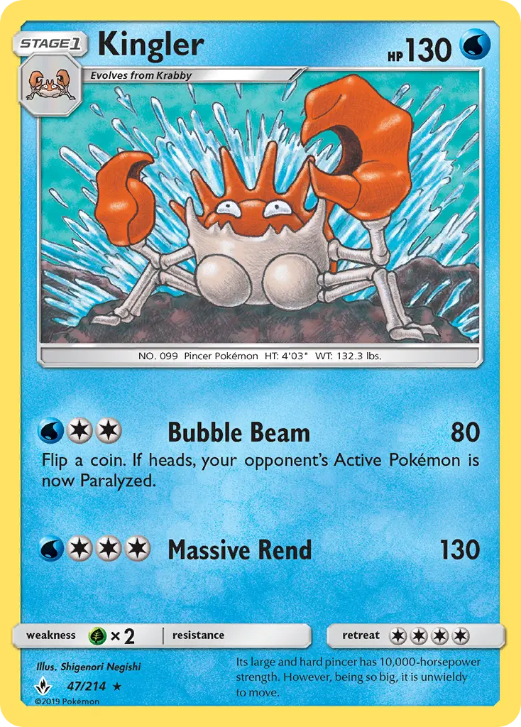 Kingler, Pokémon card