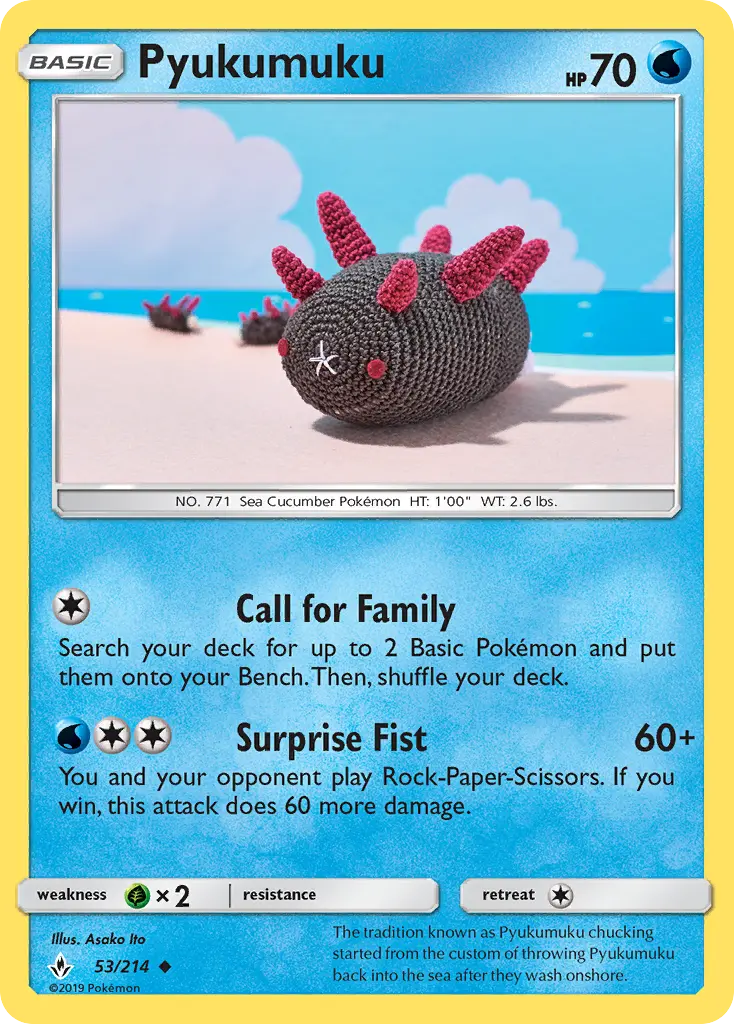 Pyukumuku, Pokémon card
