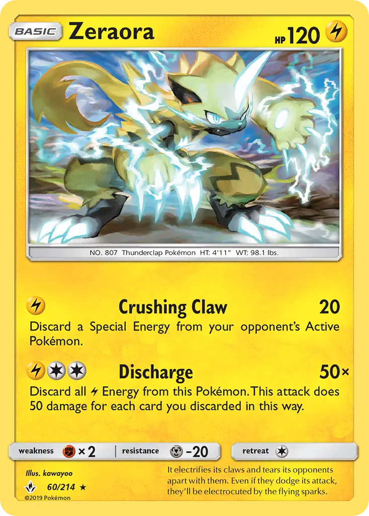 Zeraora, Pokémon card