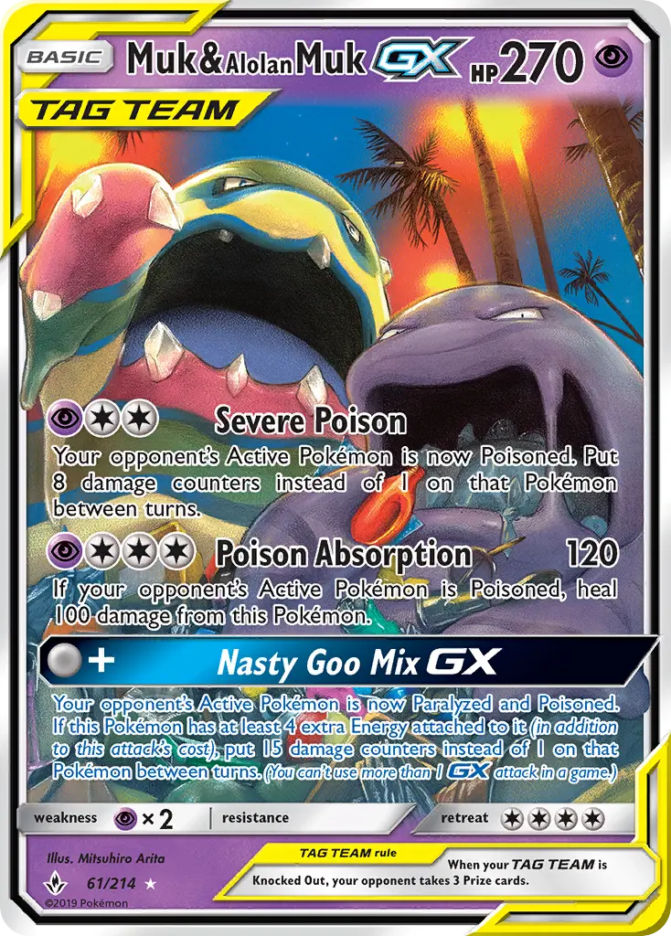 Muk & Alolan Muk GX, Pokémon card