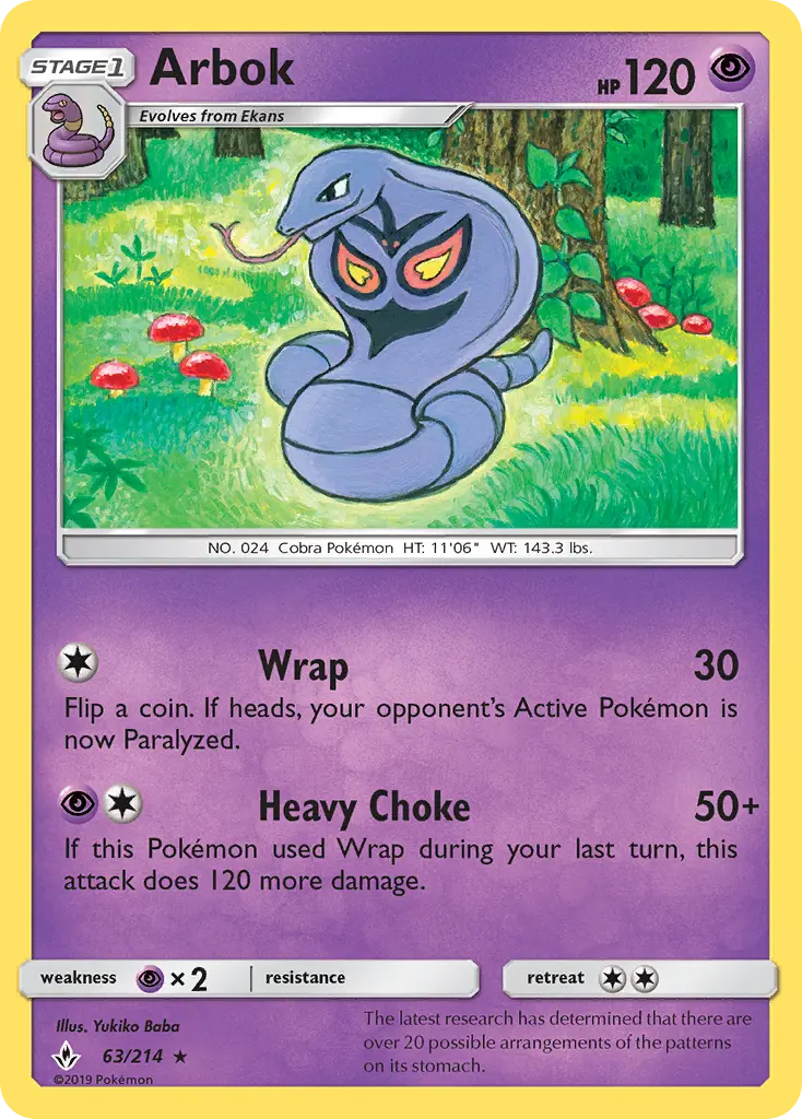 Arbok, Pokémon card