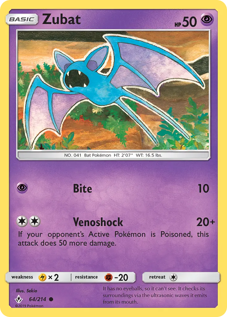 Zubat, Pokémon card