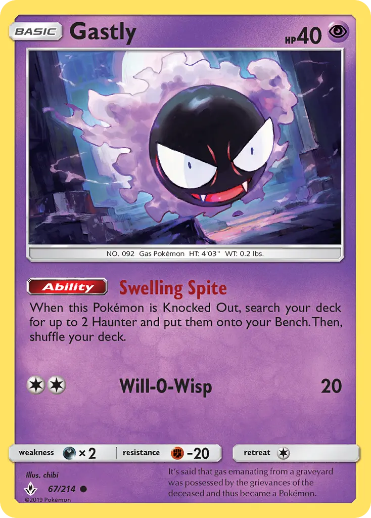 Gastly, Pokémon card