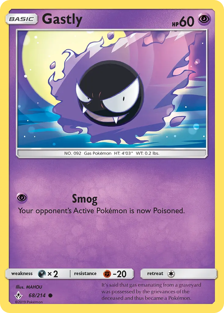 Gastly, Pokémon card