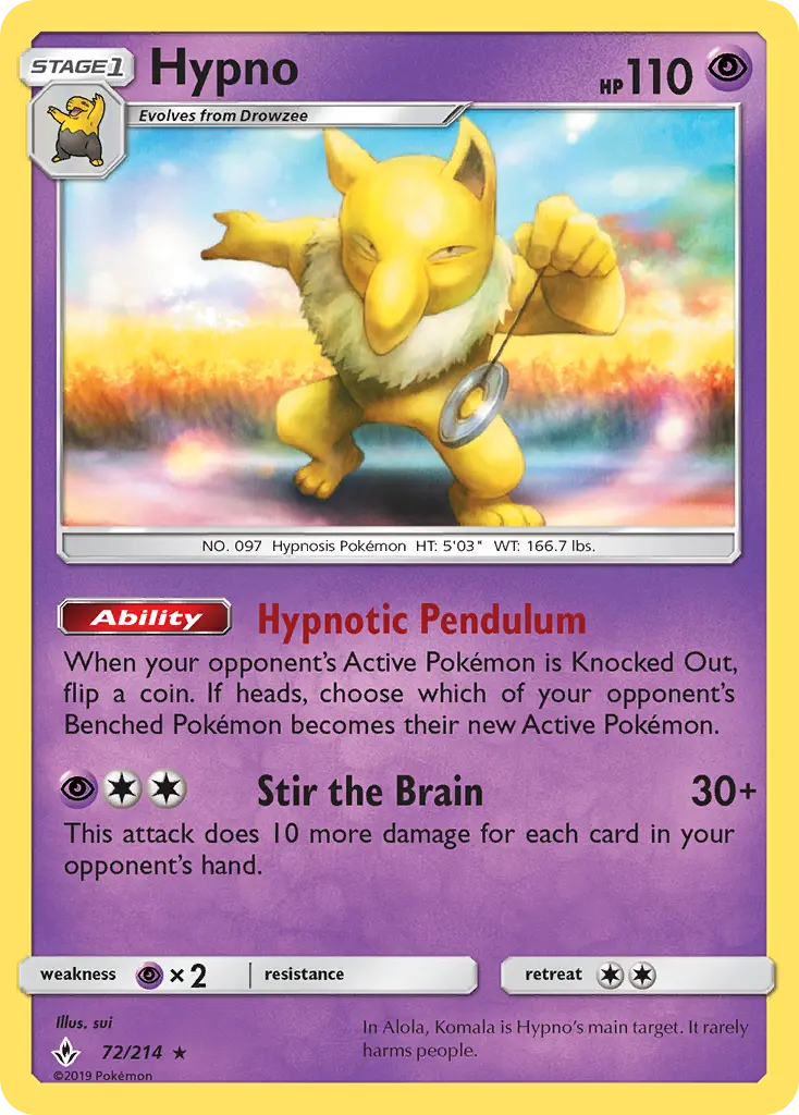 Hypno, Pokémon card