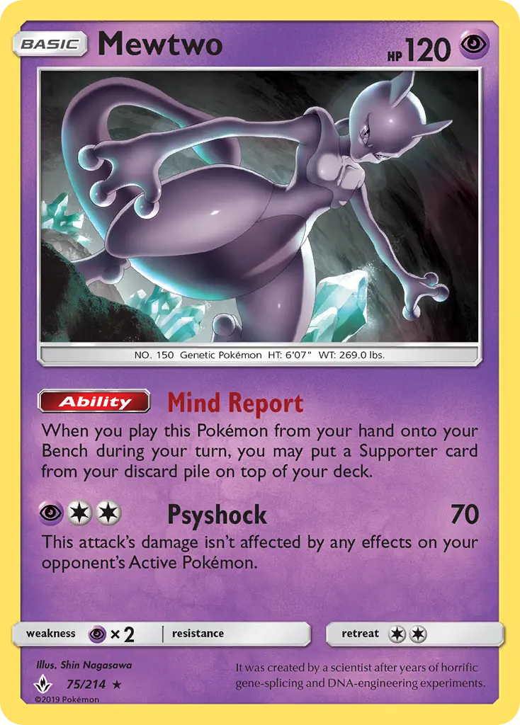 Mewtwo, Pokémon card