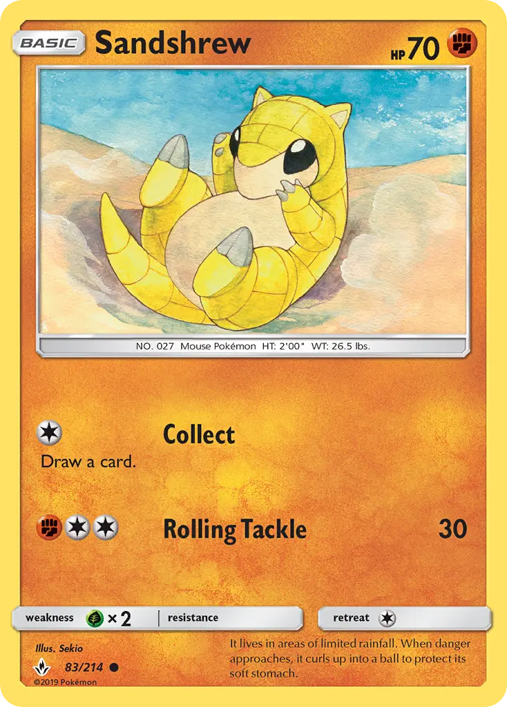Sandshrew, Pokémon card