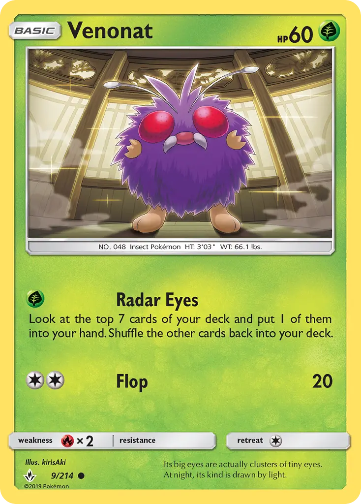 Venonat, Pokémon card