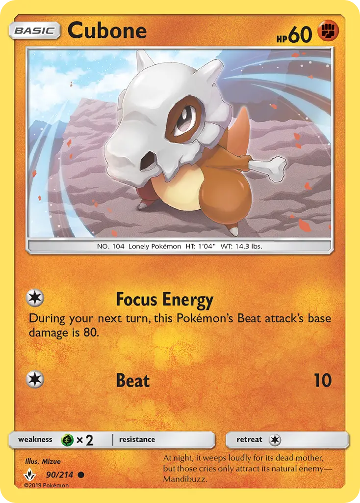 Cubone, Pokémon card