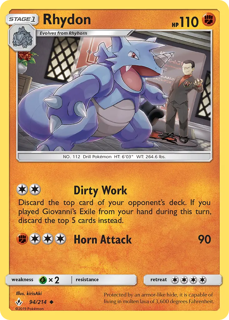 Rhydon, Pokémon card
