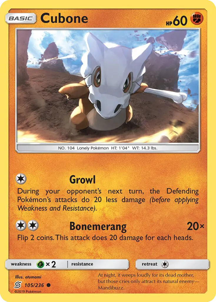 Cubone, Pokémon card