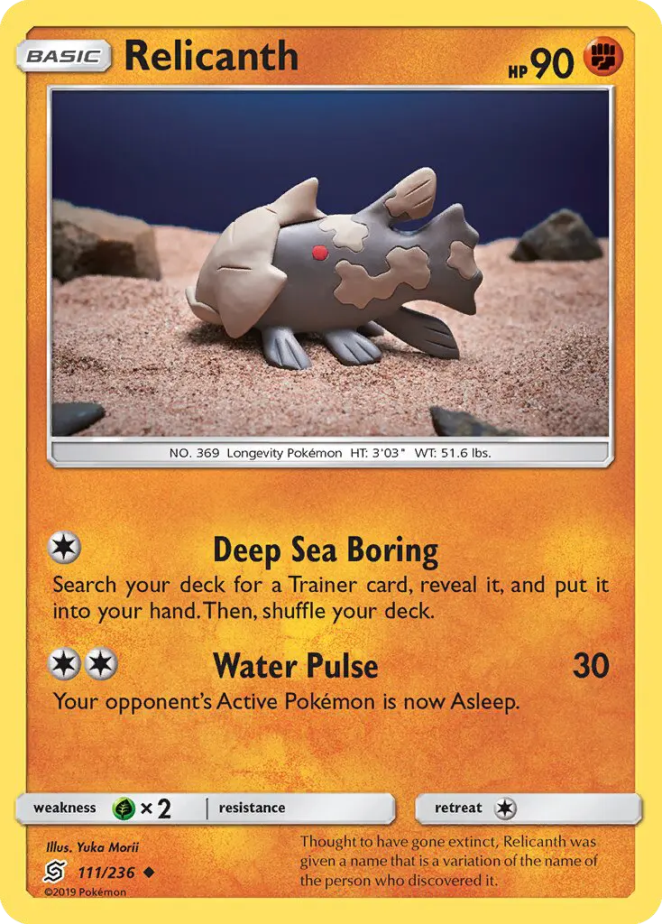 Relicanth, Pokémon card