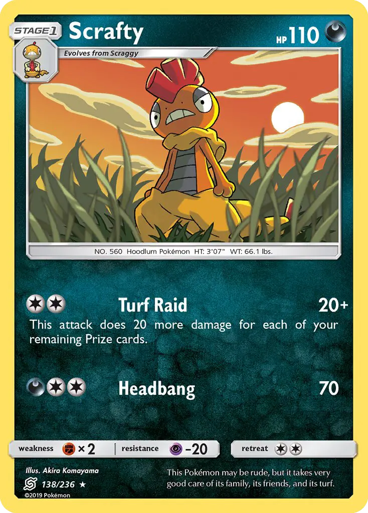Scrafty, Pokémon card