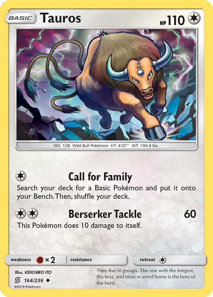 Tauros, Pokémon card