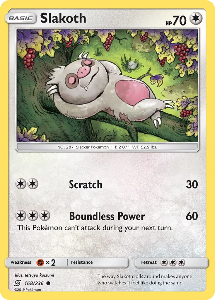 Slakoth, Pokémon card