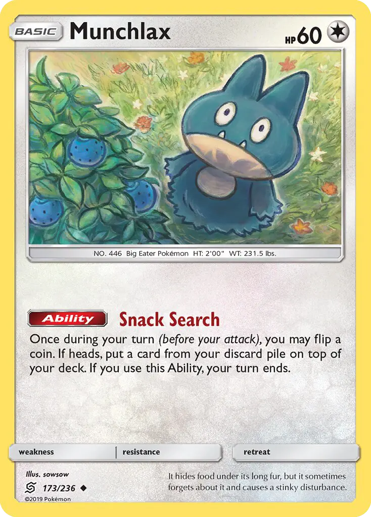 Munchlax, Pokémon card