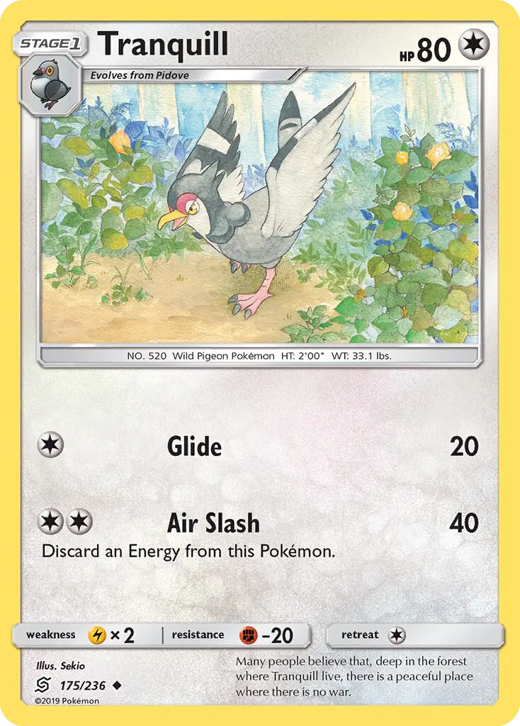Tranquill, Pokémon card
