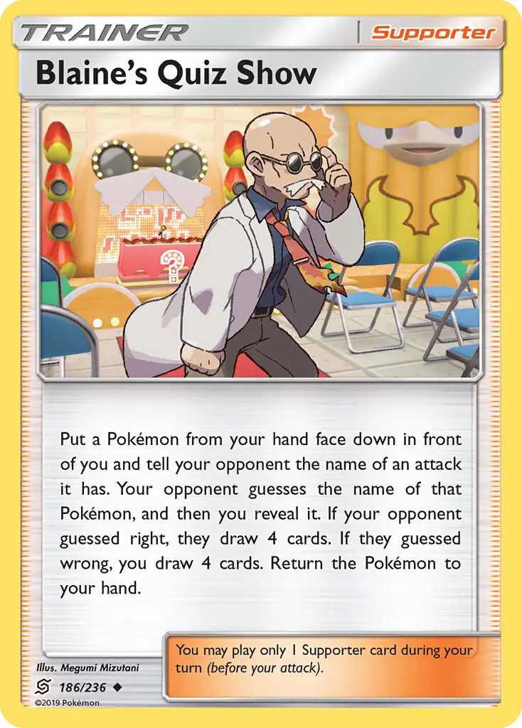 Blaine’s Quiz Show, Pokémon card