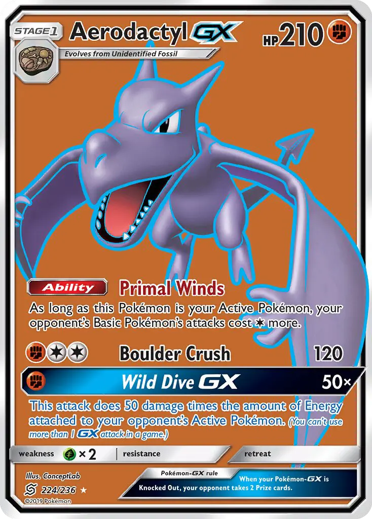 Aerodactyl GX, Pokémon card