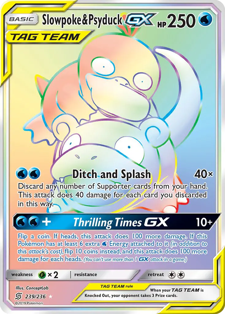 Slowpoke & Psyduck GX, Pokémon card