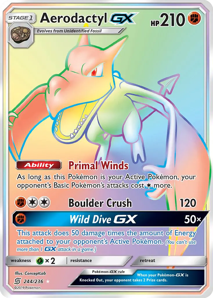 Aerodactyl GX, Pokémon card