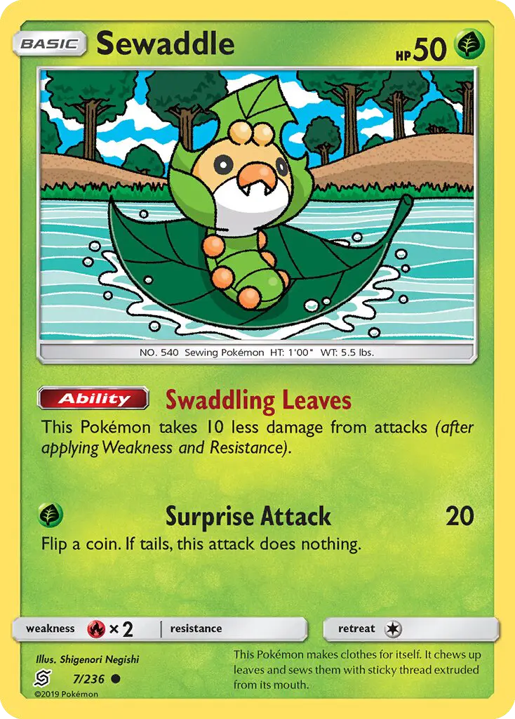 Sewaddle, Pokémon card