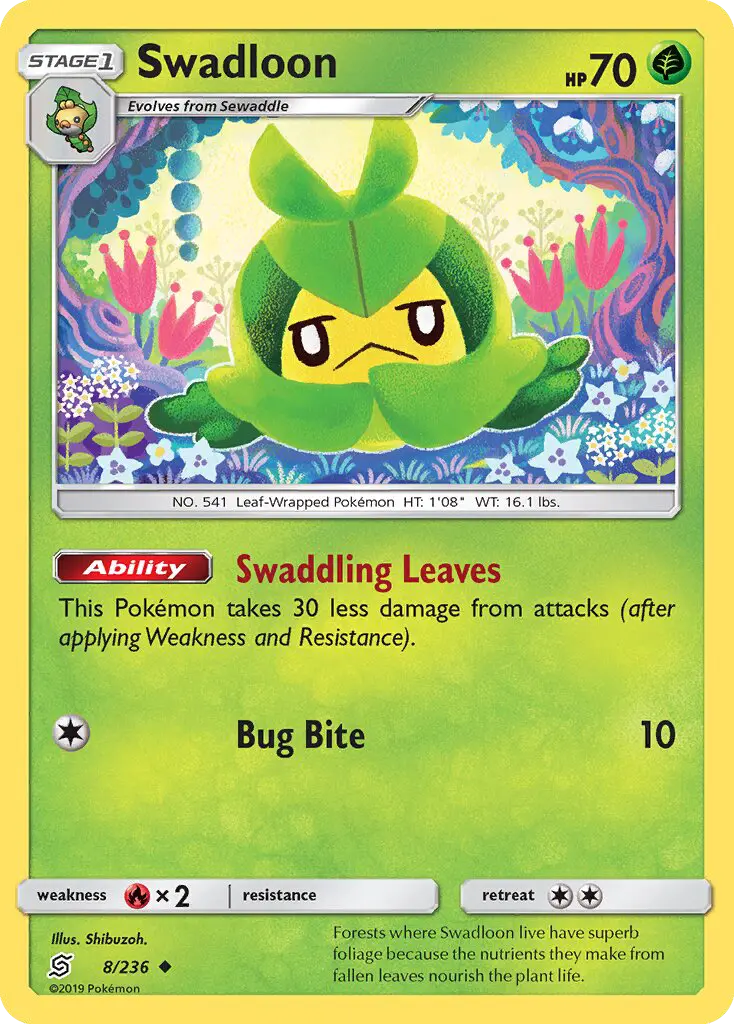 Swadloon, Pokémon card