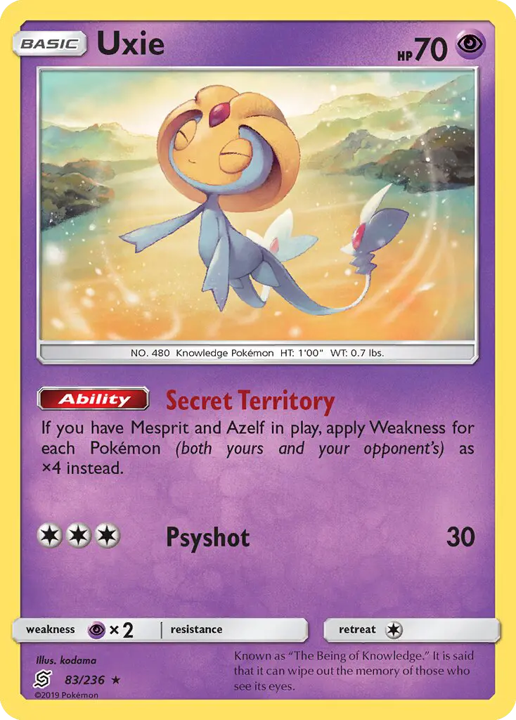 Uxie, Pokémon card