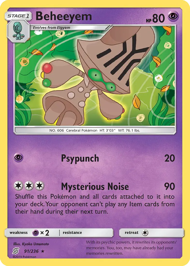 Beheeyem, Pokémon card