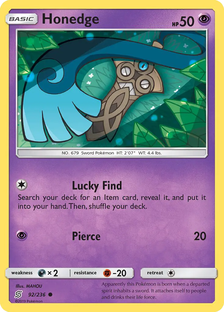 Honedge, Pokémon card
