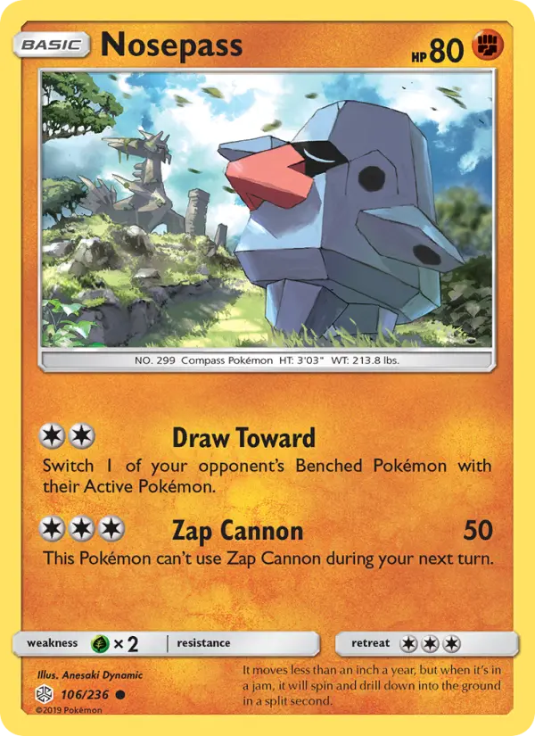 Nosepass, Pokémon card
