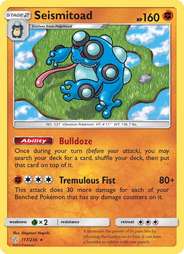 Seismitoad, Pokémon card