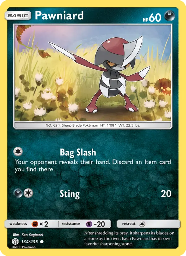 Pawniard, Pokémon card