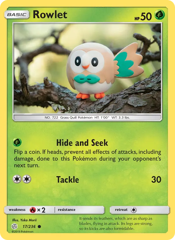Rowlet, Pokémon card