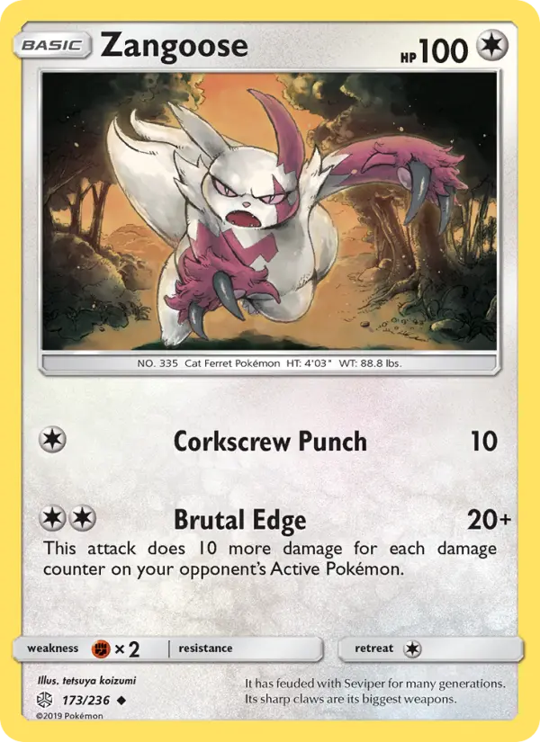 Zangoose, Pokémon card