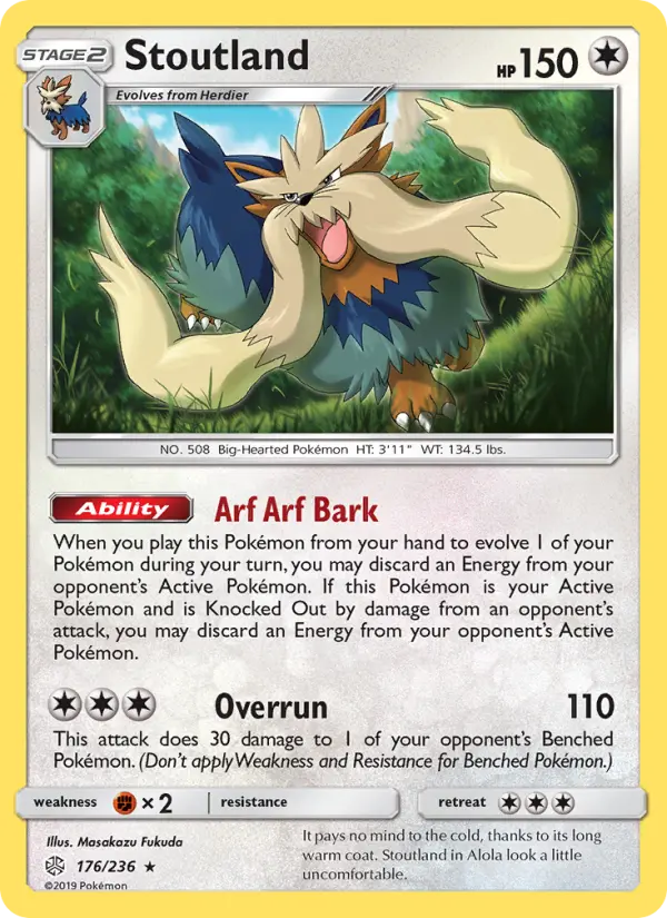 Stoutland, Pokémon card