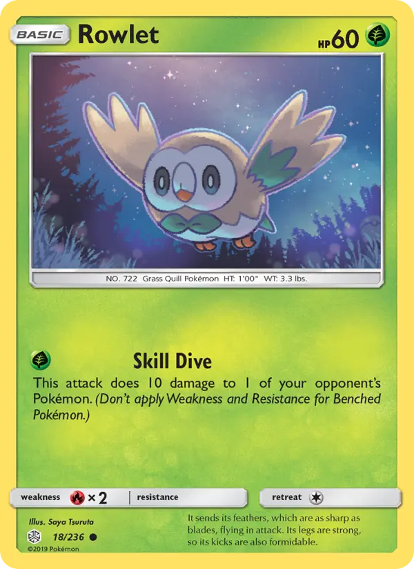 Rowlet, Pokémon card