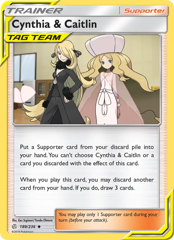 Cynthia & Caitlin, Pokémon card