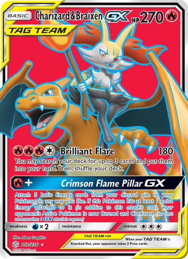 Charizard & Braixen GX, Pokémon card