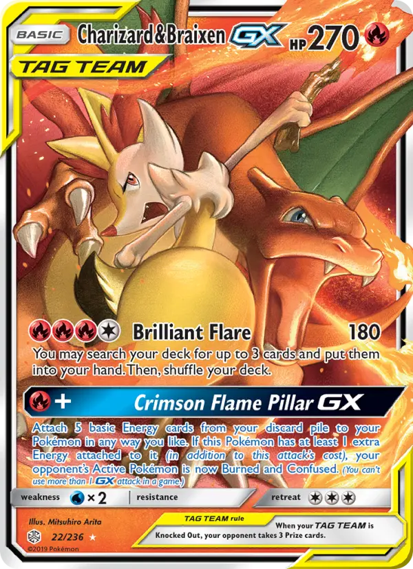 Charizard & Braixen GX, Pokémon card