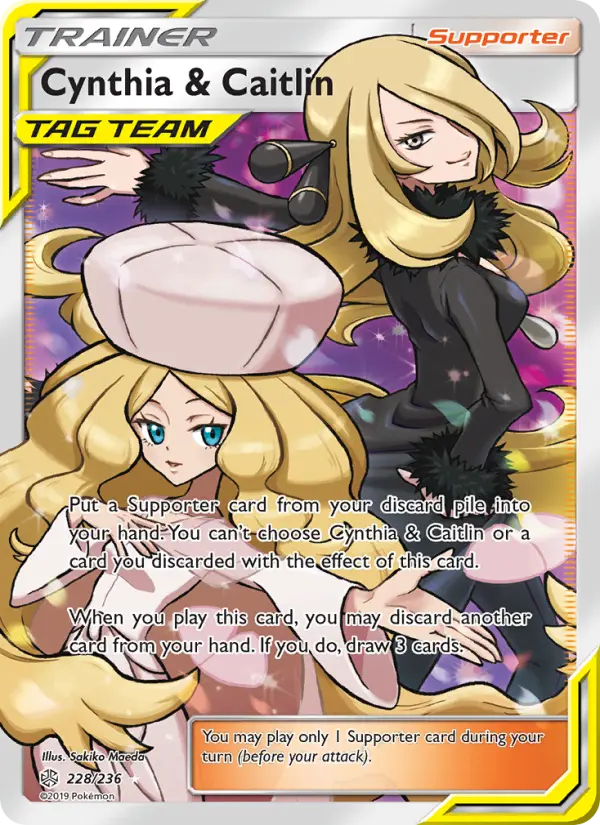 Cynthia & Caitlin, Pokémon card